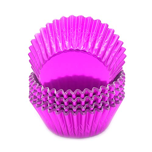 Standard Hot Pink Foil Cupcake Liners Muffin Baking Cups for Party and More (100 Count)