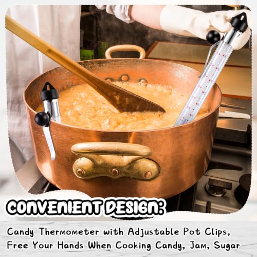 1 Pcs Candy Thermometer with Pot Clip 8"