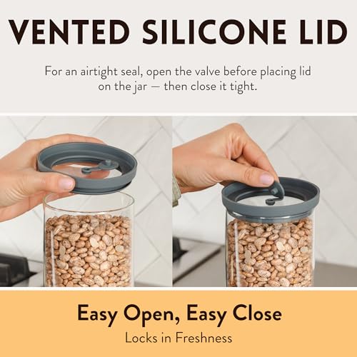 Glass Canisters with Airtight Lids Set of 6 (6 Count)
