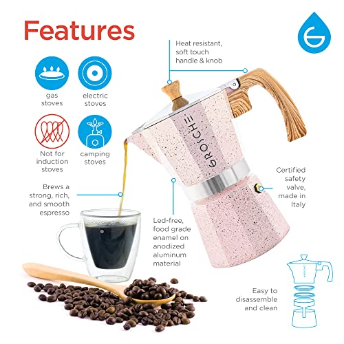 Milano Stovetop Espresso Maker Moka Pot 3 espresso Cup