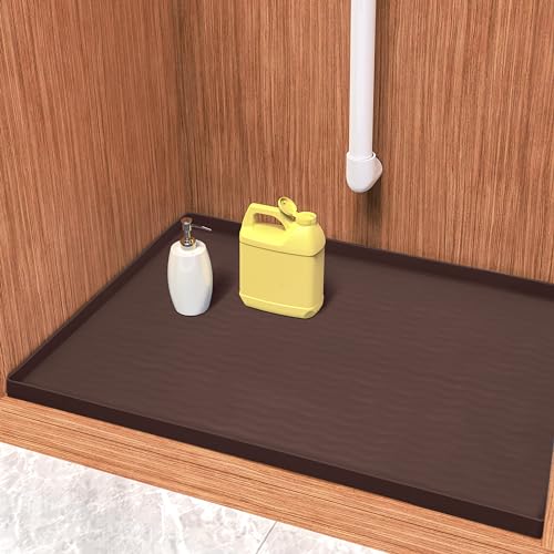 Waterproof Silicone Under Sink Mat 31'' x 22'' Shelf Liner for Kitchen and Bathroom