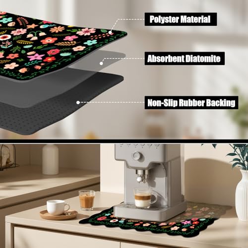 Scalloped Dish Drying Mats for Kitchen Counter