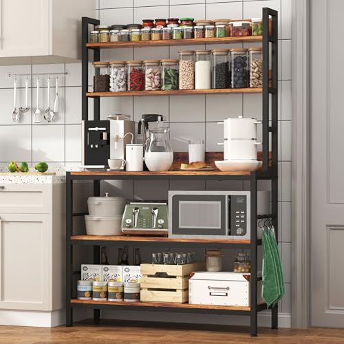 Kitchen Bakers Rack with Storage Shelves
