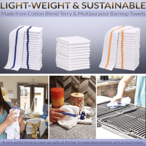 60 PC New Cotton Blend White Restaurant Bar Mops Kitchen Towels (60 Count)