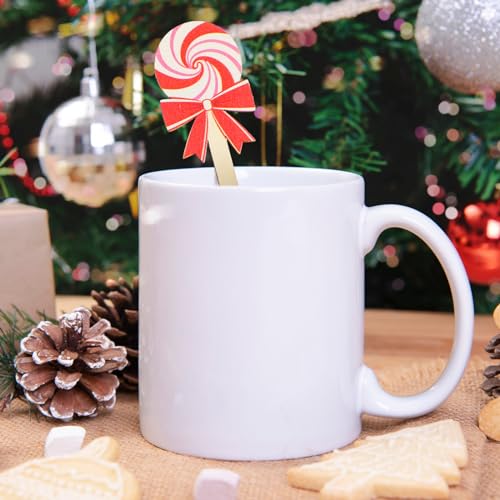 120 Pcs Christmas Coffee Stirrers Wooden Stir Sticks