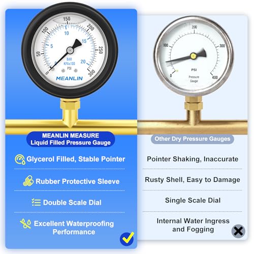 0~300Psi Stainless Steel Liquid Filled Pressure Gauge 1