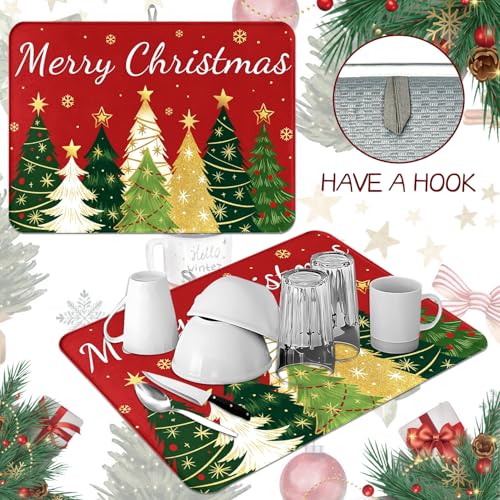 Christmas Tree Dish Drying Mat