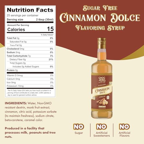 Sugar Free Cinnamon Dolce Coffee Syrup (25.4 Fl Oz)