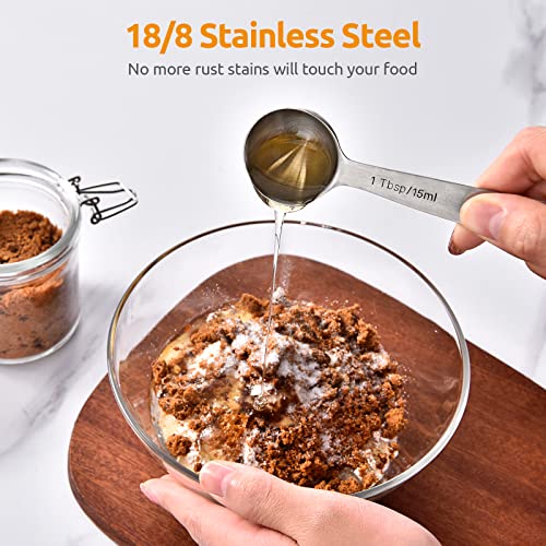18 8 Stainless Steel Measuring Spoons Set of 9