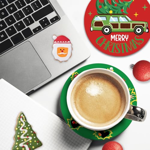 Christmas Vacation Drink Coasters with Holder Set of 6 (6 Count)