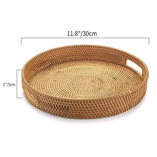 Rattan Round Serving Tray