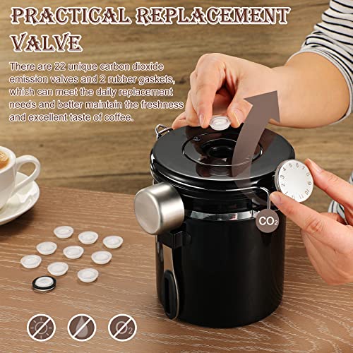 22 Pcs Co2 Valve Filter Set Replacement for Coffee Canisters Airtight with 2 Rubber Rings