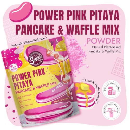 Power Pink Pitaya Pancake & Waffle Mix 20oz (20 Ounce)