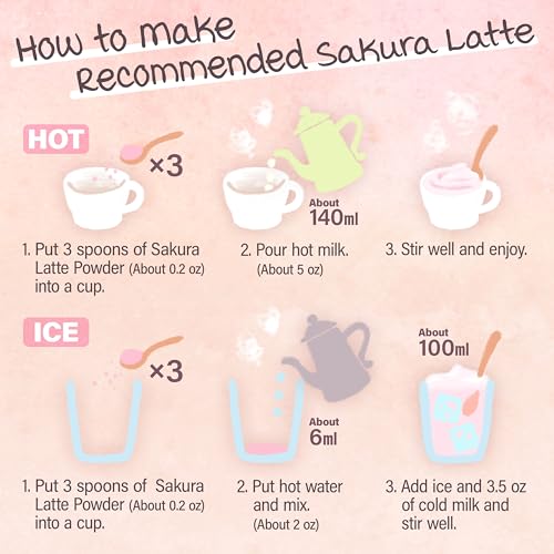 Japanese Sakura Latte Powder Cherry Blossom Mix 3.5oz (3.5 Ounce)