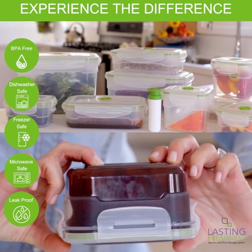 Vacuum Seal Food Storage Containers with Hand Pump