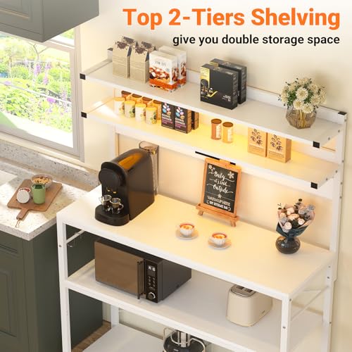 Bakers Rack with Power Outlet & RGB LED
