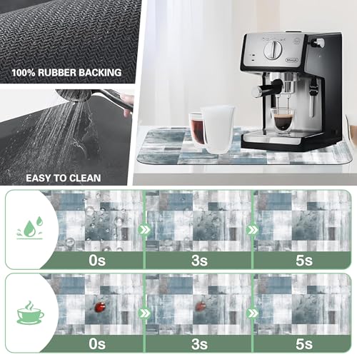 Dish Drying Mat for Kitchen Counter Absorbent Dish Coffee Mat 16"X24"