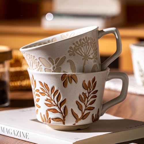 Coffee Mugs Set of 4 with Gold Spoon (4 Count)