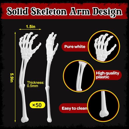 50 Pcs Halloween Skeleton Cocktail Stirrers