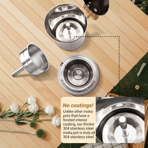 No Coating 12 Cup Moka Pot Thickened 304 Stainless Steel