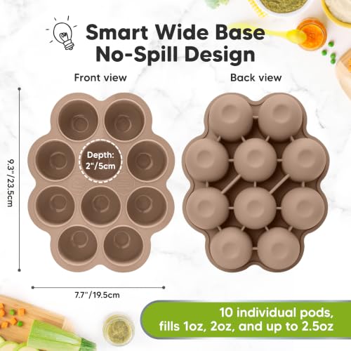 Silicone Food Freezer Trays with Lid (10 Count)