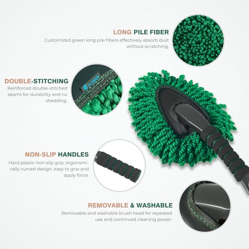 Microfiber Car Duster Large Extendable Car Duster Exterior Scratch Free for Cars RV Truck Bike