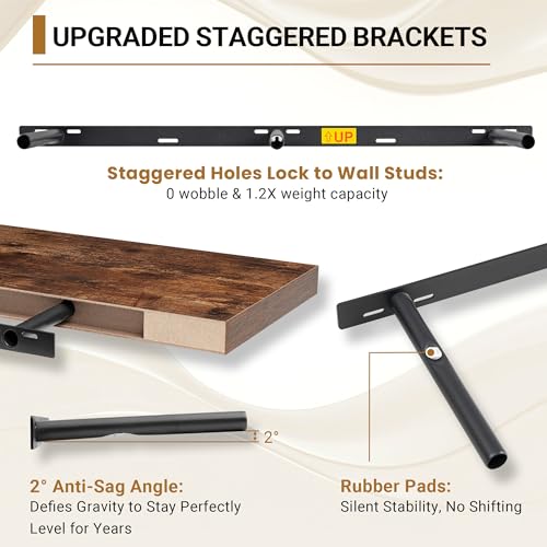 55x12 Floating Shelves 12 Inches Deep (2 Count)