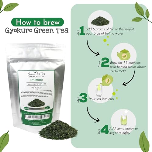 Premium Gyokuro Japanese Green Tea finest green tea loose leave tea (4 Ounce)