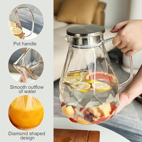 Glass Pitcher with Lid