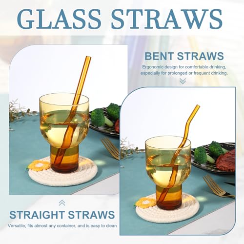 4 Pcs Reusable Glass Drinking Straws (4 Count)