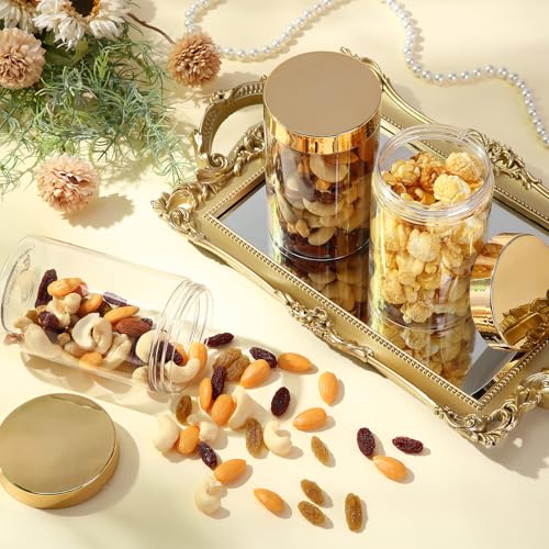 4 Pcs Plastic Jars Wide Mouth with Lids (4 Count)