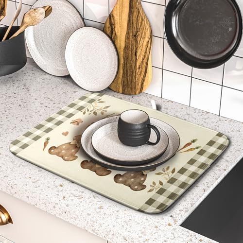 Happy Easter Dish Drying Mat for Countertop