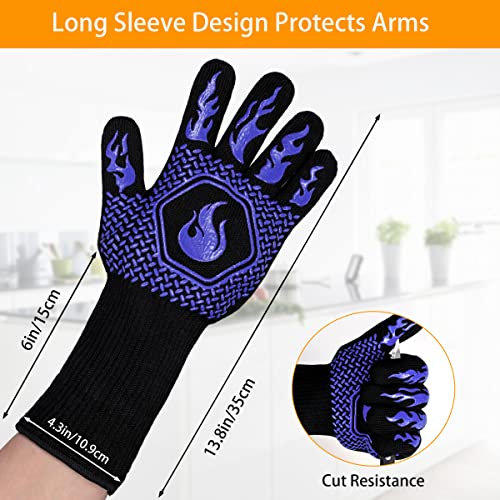 BBQ Gloves 1472F Heat Resistant Non (4 Count)