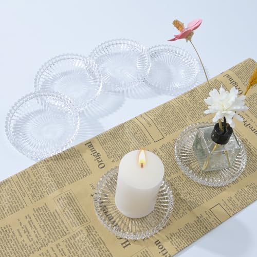Crystal Glass Coaster 6 Pack Round Cup Drinks Coasters (6 Count)