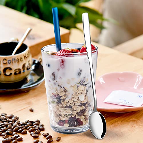 Stainless Steel Long Handle Iced Cream Tea Spoon (12 Count)