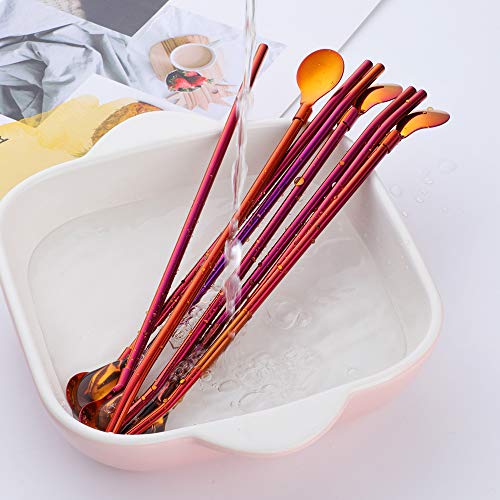 Straw Spoon 8PCS 8.5inch 18 (8 Count)