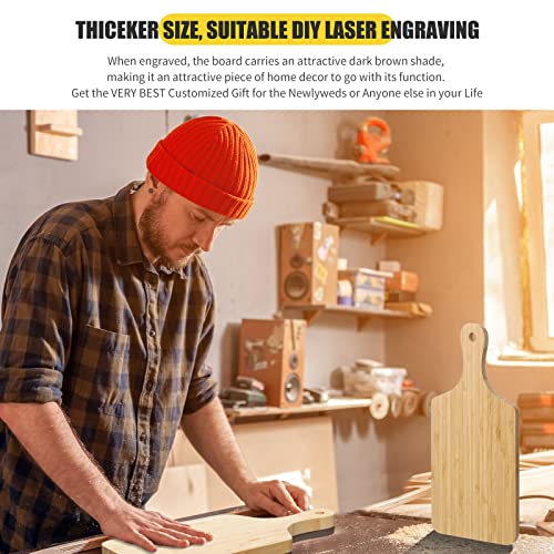 6 Pcs Thicken Cutting Board Bulk Wood Board for Chopping Serving Charcuterie Material for Laser Engraving Mother' Day Wedding Housewarming Gift (6 Count)