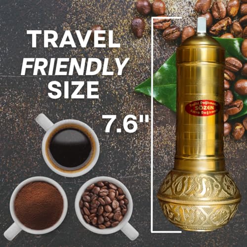 Sozen 7.6" Manual Coffee Grinder Brass