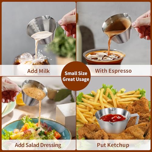 1 Pc Stainless Steel Espresso Shot Cup with Dual Scale