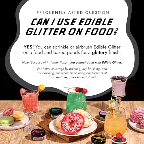 Midnight Black Edible Glitter for Drinks & Cakes