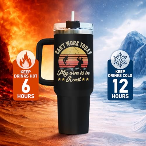 Fishing Dad Best Daddy Ever Mom 40 oz Tumbler with Handle