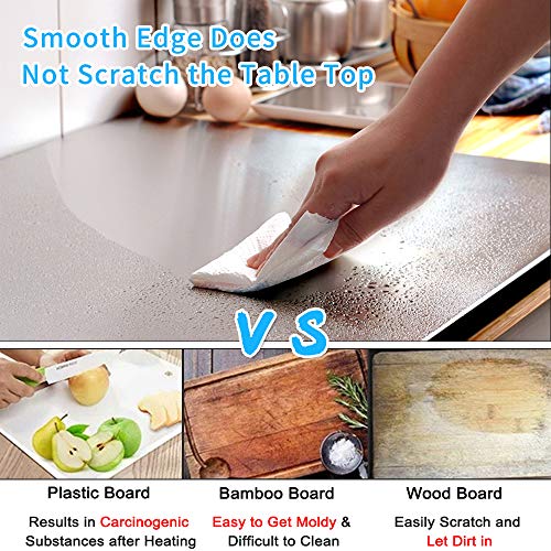 Large Cutting Board 304 Stainless Steel Cutting Board Metal Baking Mat Non Stick Thick Board Cutting Fruit Vegetable Meat Kneading Rolling Bread Pizza Biscuits Dough Sturdy Kitchen