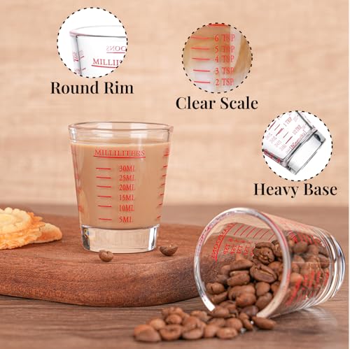 Shot Glasses Measuring cup Espresso Shot Glass Liquid Heavy Wine 2 Pack 26 (2 Count)