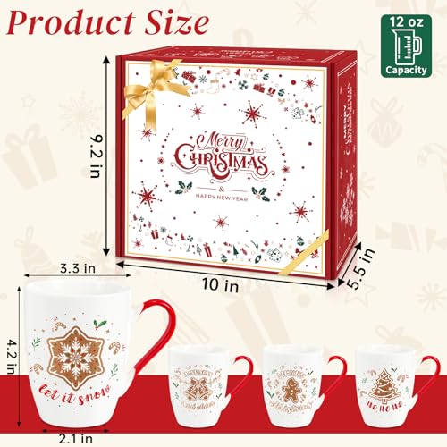 Christmas Coffee Mug Set of 4 (4 Count)