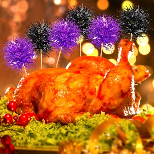 100 Pcs Halloween Foil Firework Cupcake Toppers