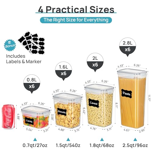 Airtight Food Storage Containers with Lids (24 Count)
