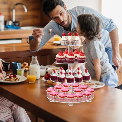 4 Tier Round Acrylic Cupcake Stand with Base