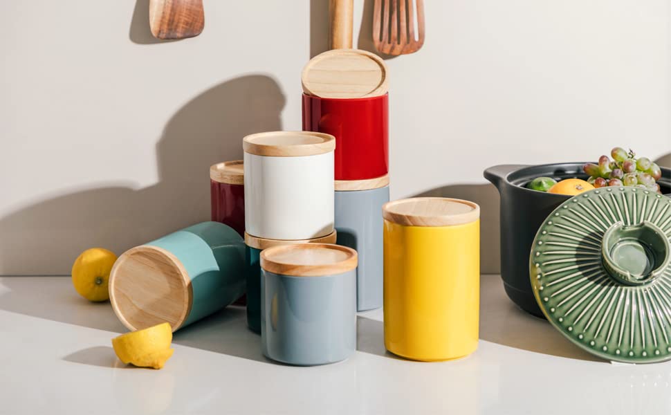 Sweejar Kitchen Canisters Ceramic Food Storage Jar
