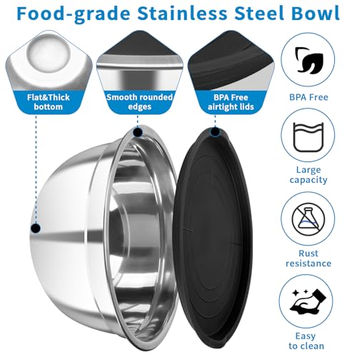 Stainless Steel Mixing Bowls with Lids (7 Count)