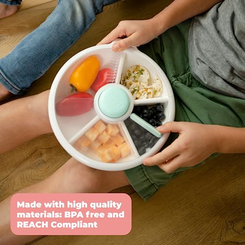 Kids Large Snack Spinner Slide Bundle with Hand Strap and Sticker Sheet (4 Count)